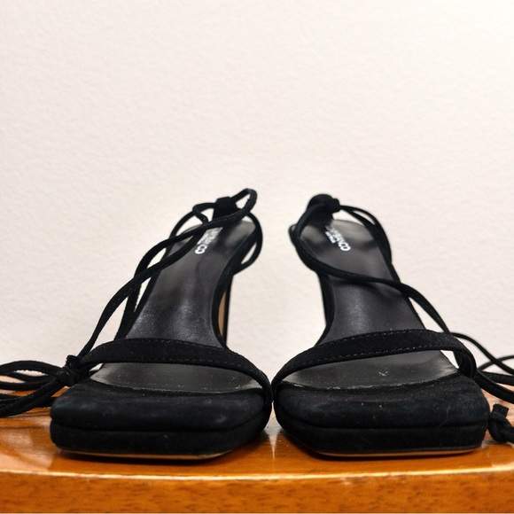 NEW Tony Bianco Fleur Sandal Heel 6 Black Suede Tie Ankle Wrap Lace Up - Picture 6 of 12